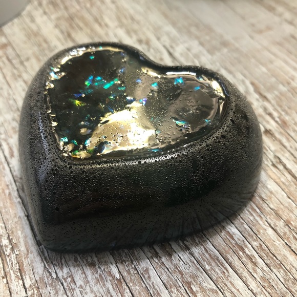 Black & Rainbow Glitter Heart Or Square Ring Dish - Picture 12 of 17